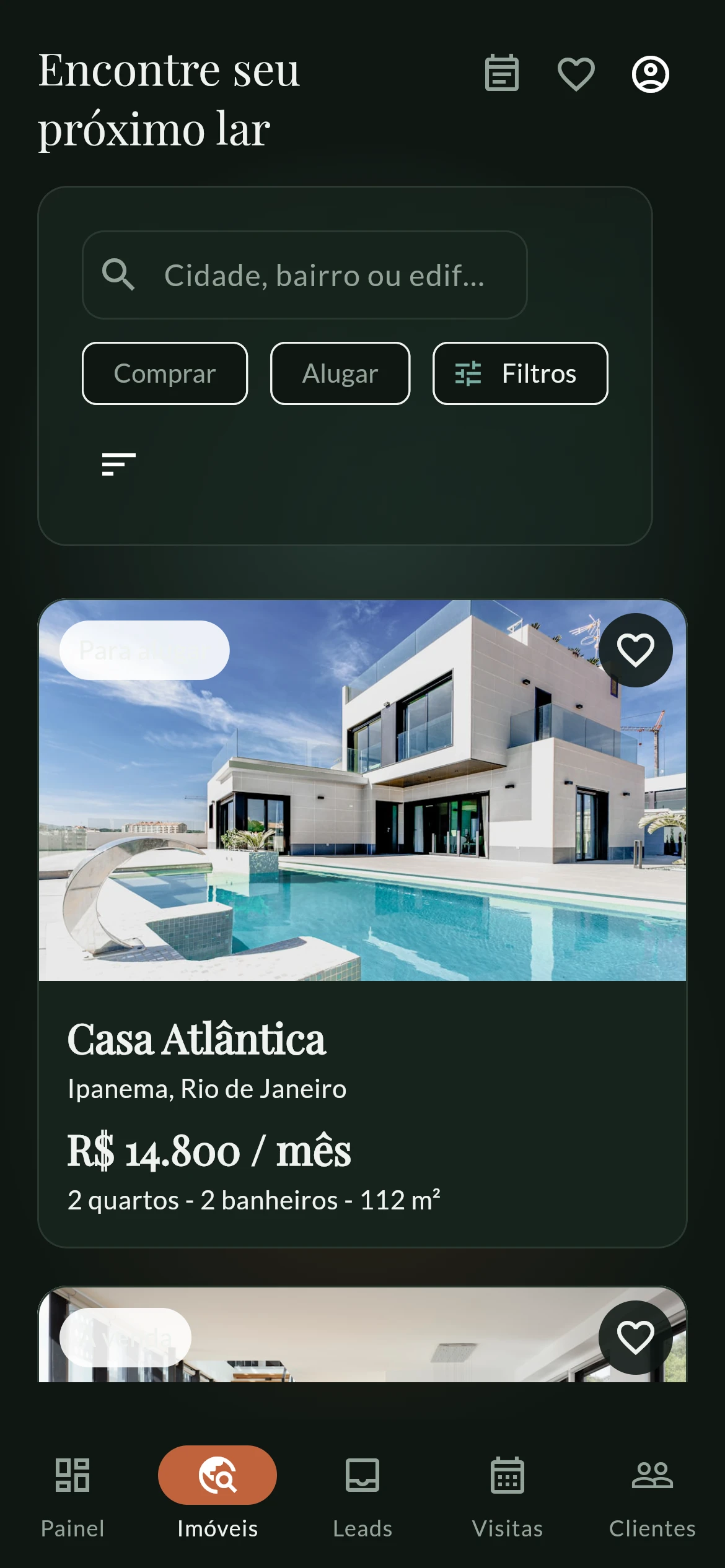 O mesmo marketplace no aplicativo