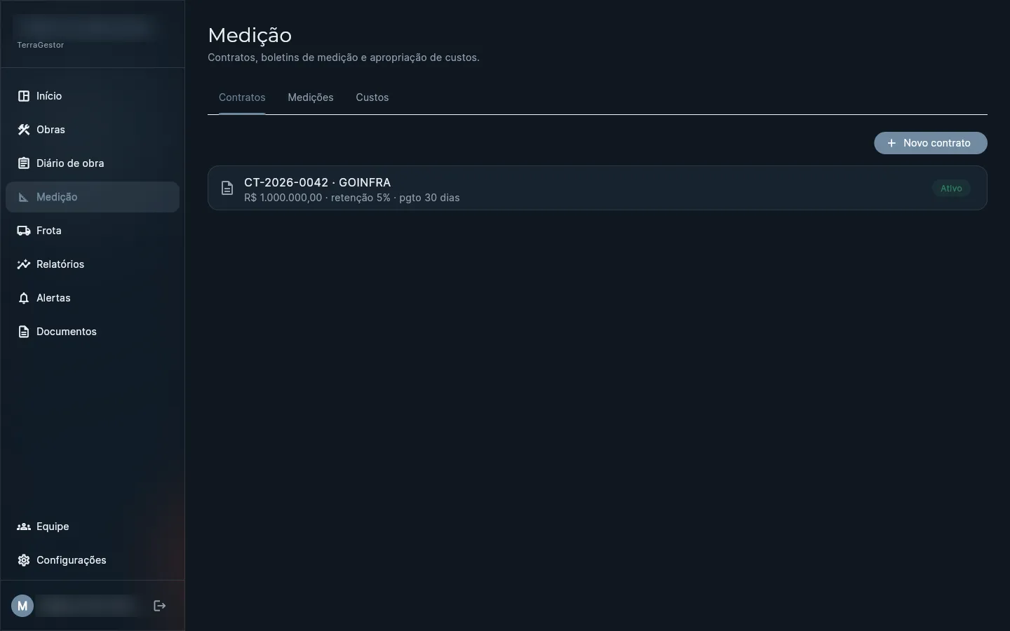 Contratos e boletins de medição