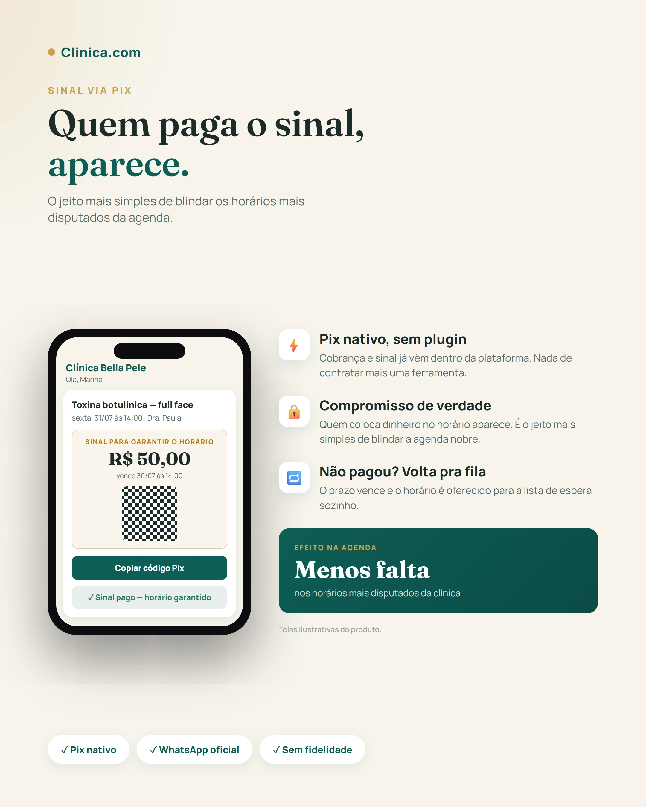 Sinal via Pix